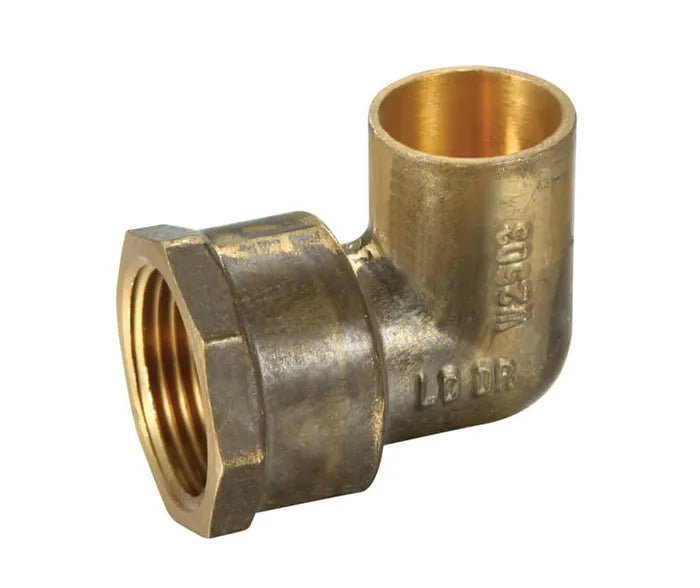 Female Elbow #14 - Brass Capillary, OD x FI, 15mm to 25mm, Lead Free