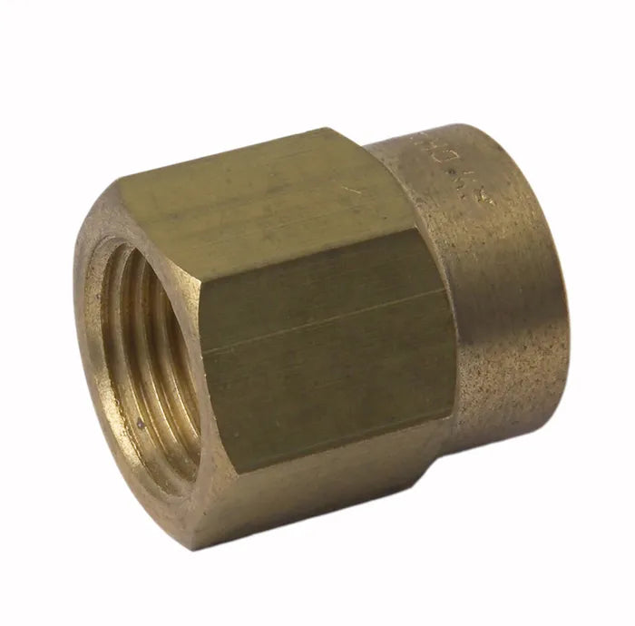 Female Straight Connector #2 - Brass Capillary, OD x FI, 15mm & 20mm, Lead Free
