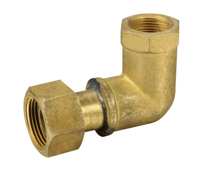 Loose Nut Elbow - Brass, 20mm FI x 25mm Loose Nut, Lead Free