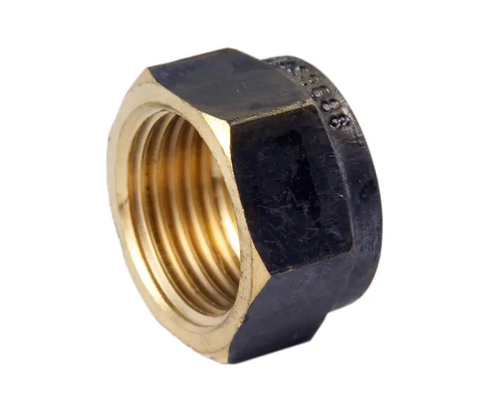 Hexagon Cap - Brass, Screwed FI, 4mm to 65mm, Lead Free
