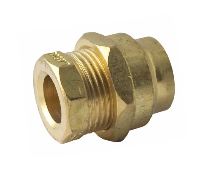 Flared Compression Reducing Union - Brass, 20mm FL x 15mm FL, Lead Free