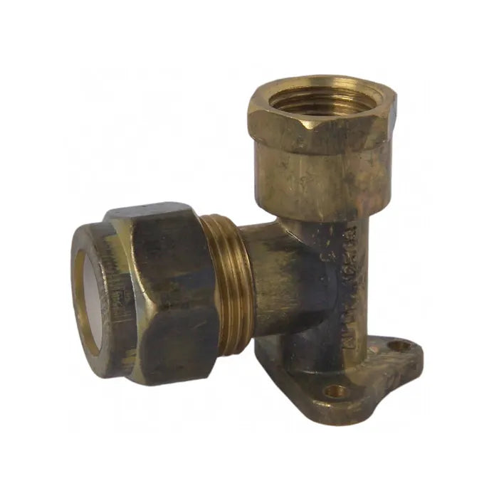 Nylon Olive Compression Lugged Reducing Female Elbow - Brass, 15mm FI x 20mm C, Lead Free
