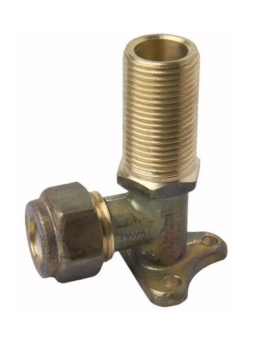 Nylon Olive Compression Lugged Male Elbow #19BP - Brass, C x MI, 15mm, Lead Free