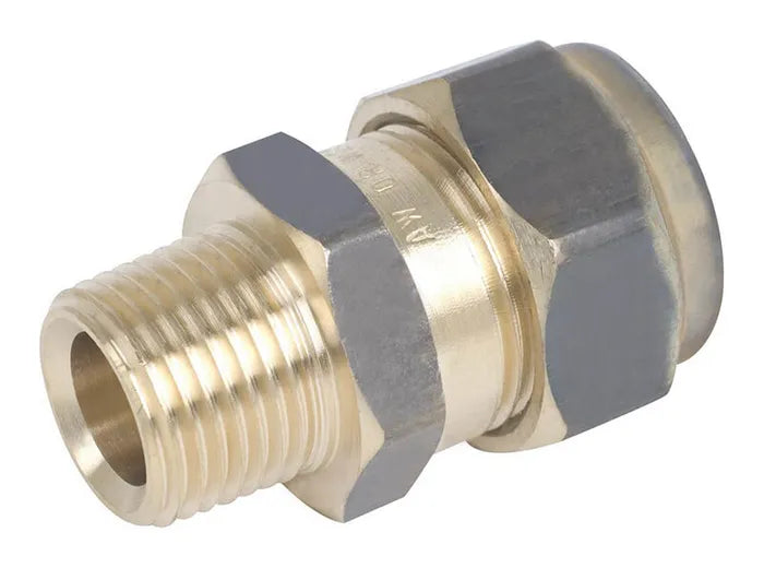 Nylon Olive Compression Reducing Male Union - Brass, C x MI, 15 x 20mm & 20 x 15mm, Lead Free