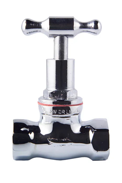 Stop Tap - T-Head, FI x FI, 15mm & 20mm, Rough Brass & Chrome Plated, Lead Free