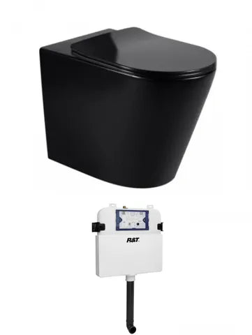 Alzano WF Black Pan R&T Cistern (Button Order Separately)