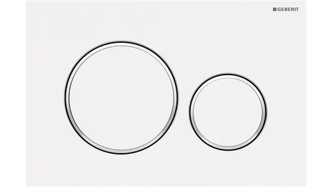 SIGMA20 Dual Flush Button Round Matt White With Gloss White Trim