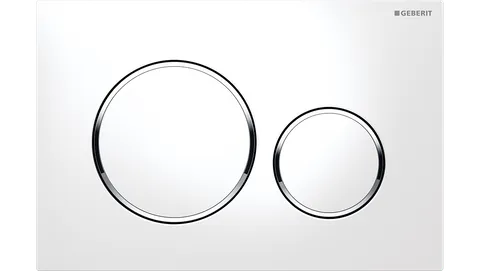 SIGMA20 Dual Flush Button Round White With Chrome Trim