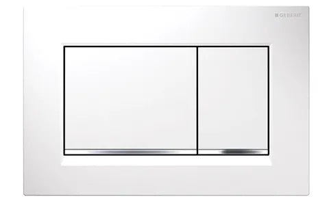 SIGMA30 Dual Flush Button Square White With Chrome Trim