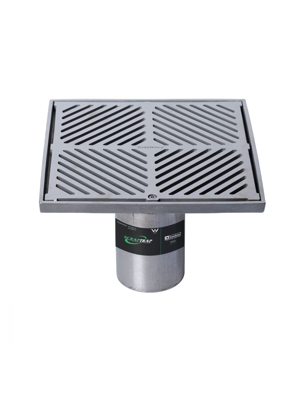 250mm Square Floor Waste Arrestor Bucket Trap (suits 100mm pipe) (Heel Proof)