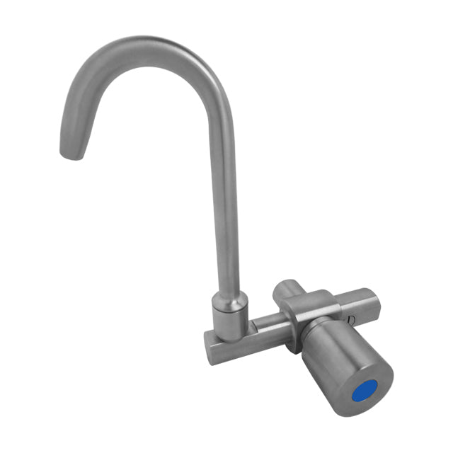 Gentec Zero Lead Stainless Steel 316 Wall Mounted Single Temperature Timed Flow, Gooseneck Spout Bottle Filler