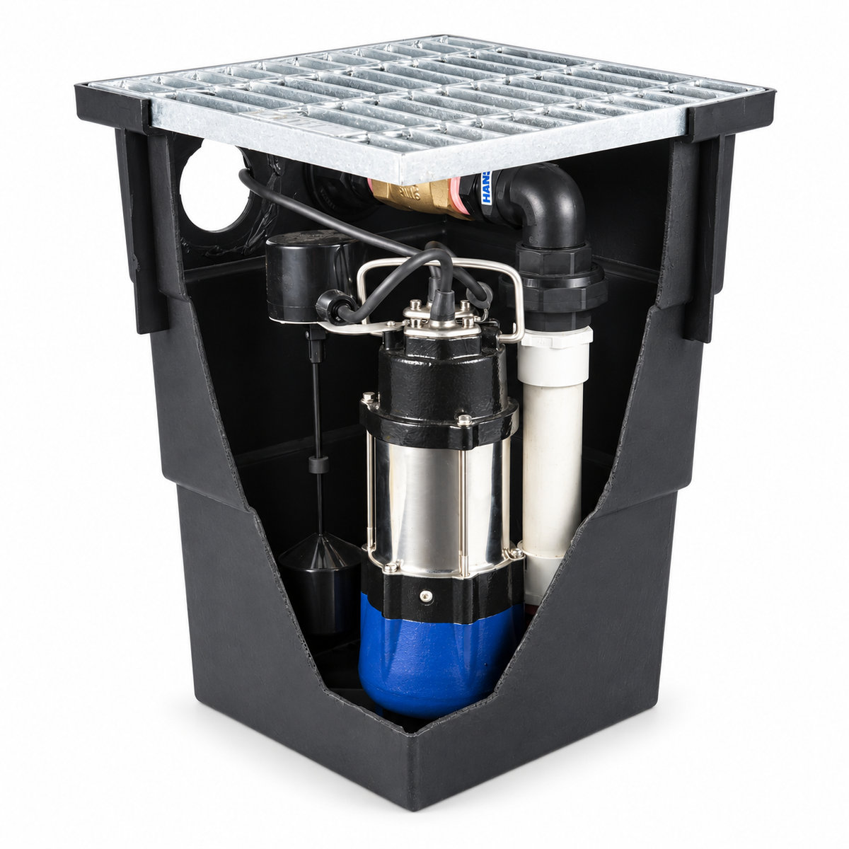 Hyjet Minipit stormwater pump pit with vortex pump and Class A grate