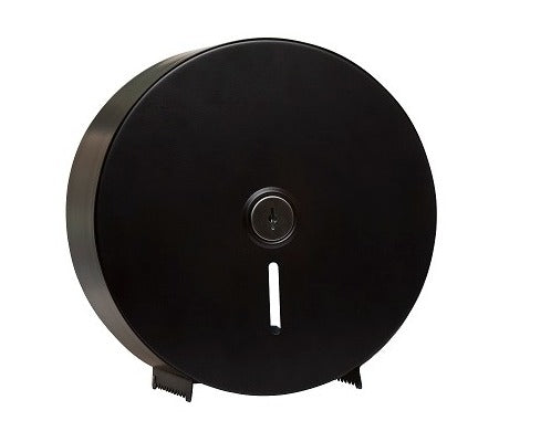 Lockable Jumbo Toilet Roll Dispenser in Designer Black
