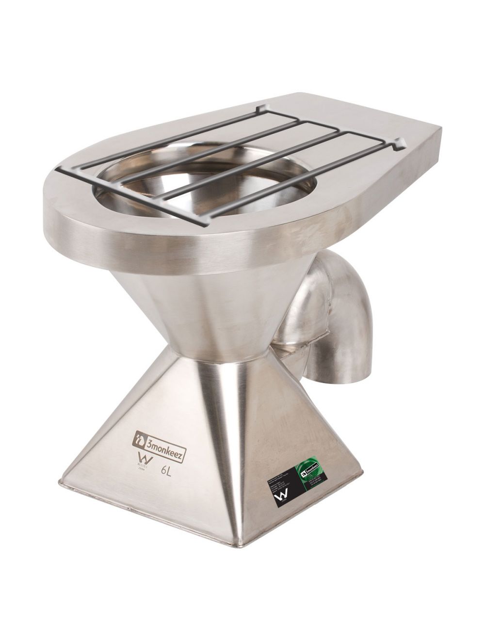 Stainless Steel Pedestal Slop Hopper - S Trap