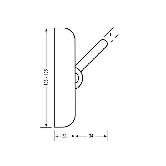 Collapsible Square Clothes Hook - Visible Fix in Satin Stainless Steel