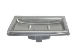 Soap Dish with Drain in Satin Stainless Steel 110mmW x 52mmH x 85mmD