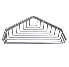 Large Corner Soap Basket in Bright Chrome Plate