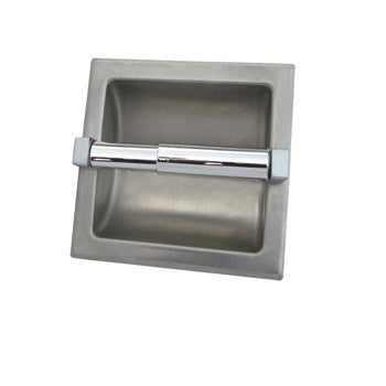 Recessed Single Toilet Roll Holder - Satin Stainless Steel, 161x161mm | ML260