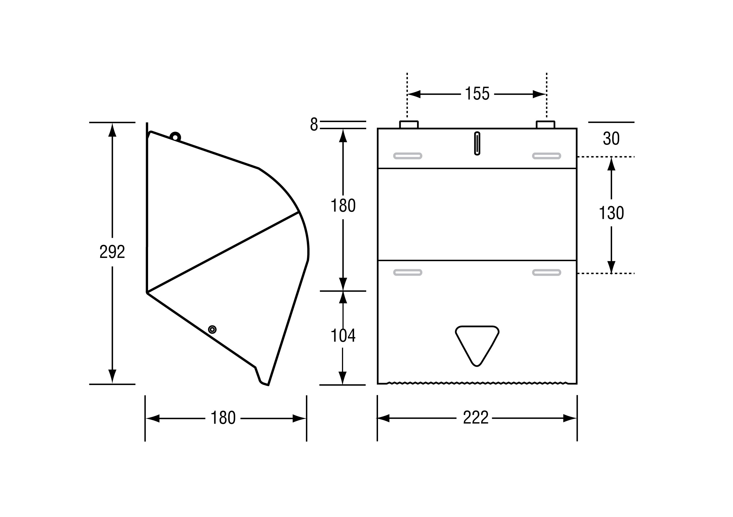 Paper Towel Roll Dispenser in White Powder Coat