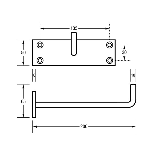 Equipment Hook - Visible Fix in Satin Stainless Steel