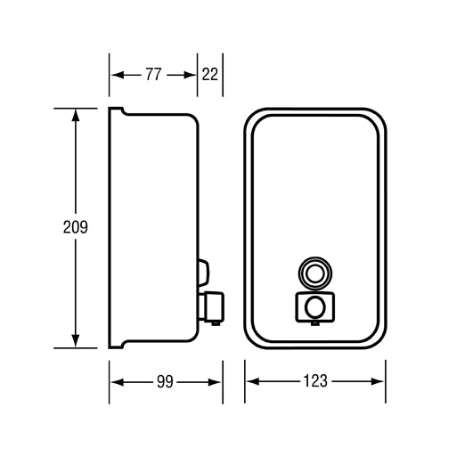 Ellipse Button Pump Soap Dispenser in Satin Stainless Steel