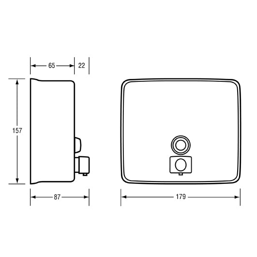 Square Button Pump Soap Dispenser in Satin Stainless Steel