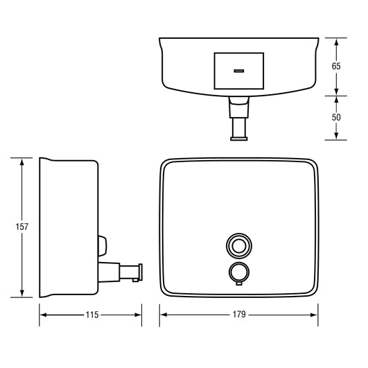 Square Soap Dispenser in Satin Stainless Steel