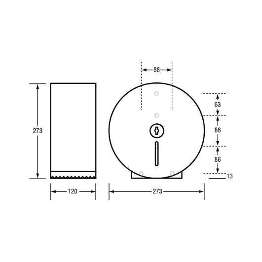 Jumbo Toilet Roll Dispenser in Satin Stainless Steel