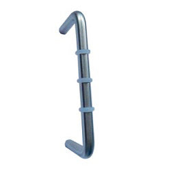 Door Handle with Rubber Stopper in Satin Stainless Steel
