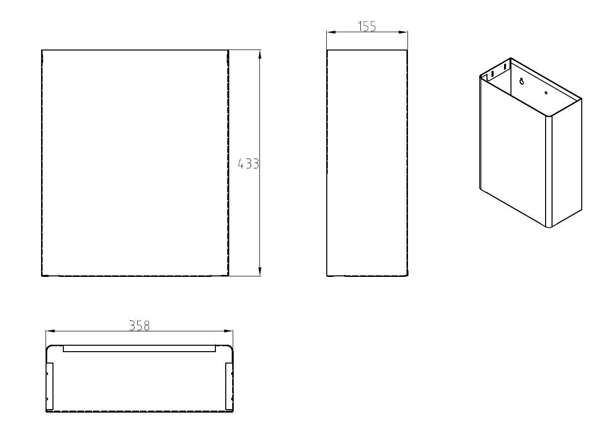 23L Wall Mount Waste Receptacle in Satin Stainless Steel