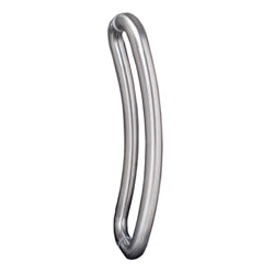 Curved Semi Offset Rounded Corner Pull Handles - Pair in Satin Stainless Steel