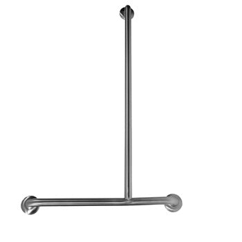 1100mm x700mm Offset Flush Mount Shower Grab Rail RH in Satin Stainless Steel