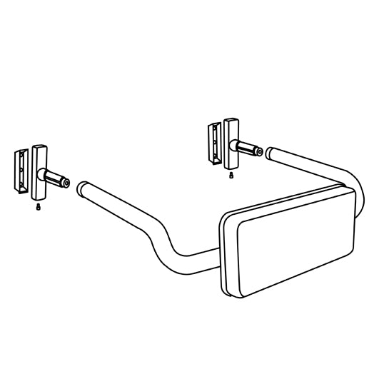 Curved Rail Padded Backrest