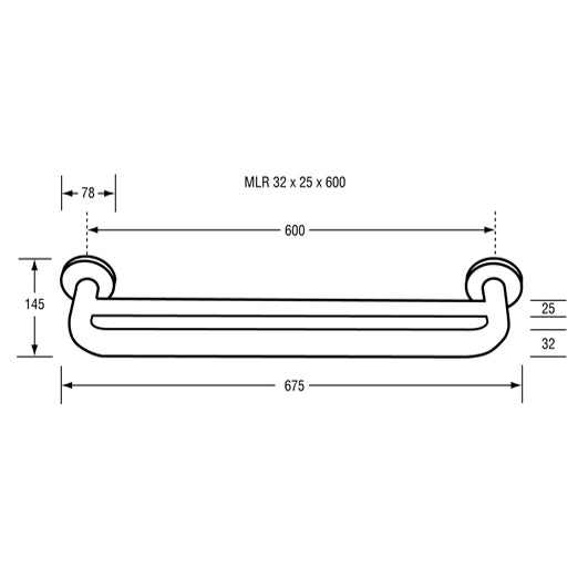 600mm Combined Grab Rail & Towel Rail