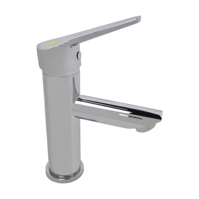 Gentec Nugen Lead Free DZR Brass Hob Mounted Basin Mixer w/ Yellow and Blue Printed Handle
