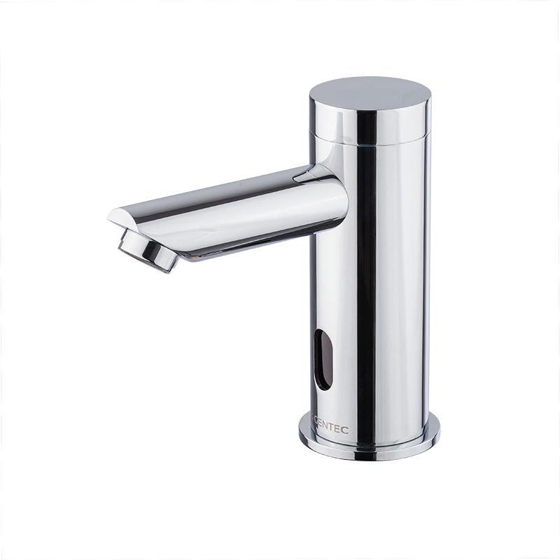 GENTEC SMARTEC Lead Free DZR Brass Hob Mounted Right Angle Electronic Tap w/ Infrared Sensor Chrome Plated 6 Star 6.0 lpm Laminar Flow Proprietary Battery Powered