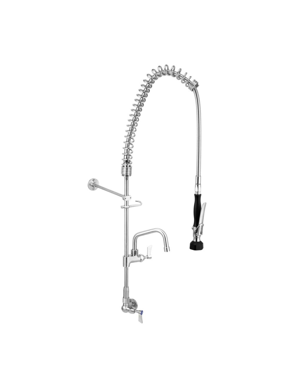 Stainless Steel Single Wall Mount Pre-Rinse with Pot Filler