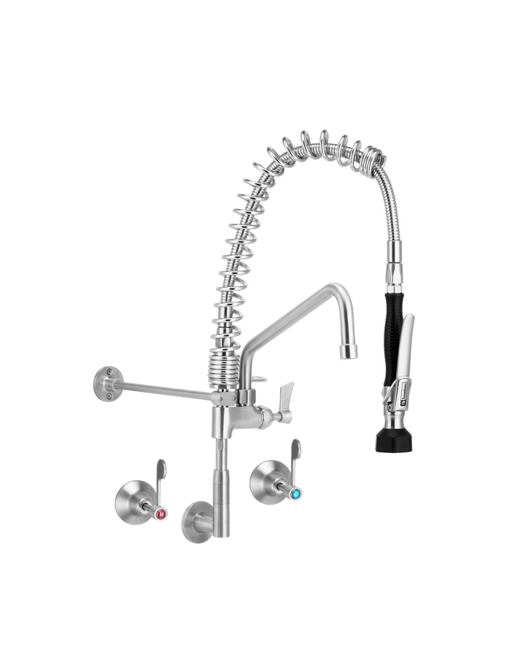 Compact Stainless Steel Wall Stops And Elbow Pre Rinse Unit With Pot Filler