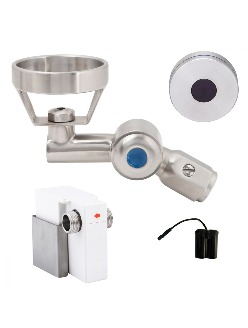 45 Degree Hob-Mount Sensor Bubbler with Metal Mouthguard Battery Operated