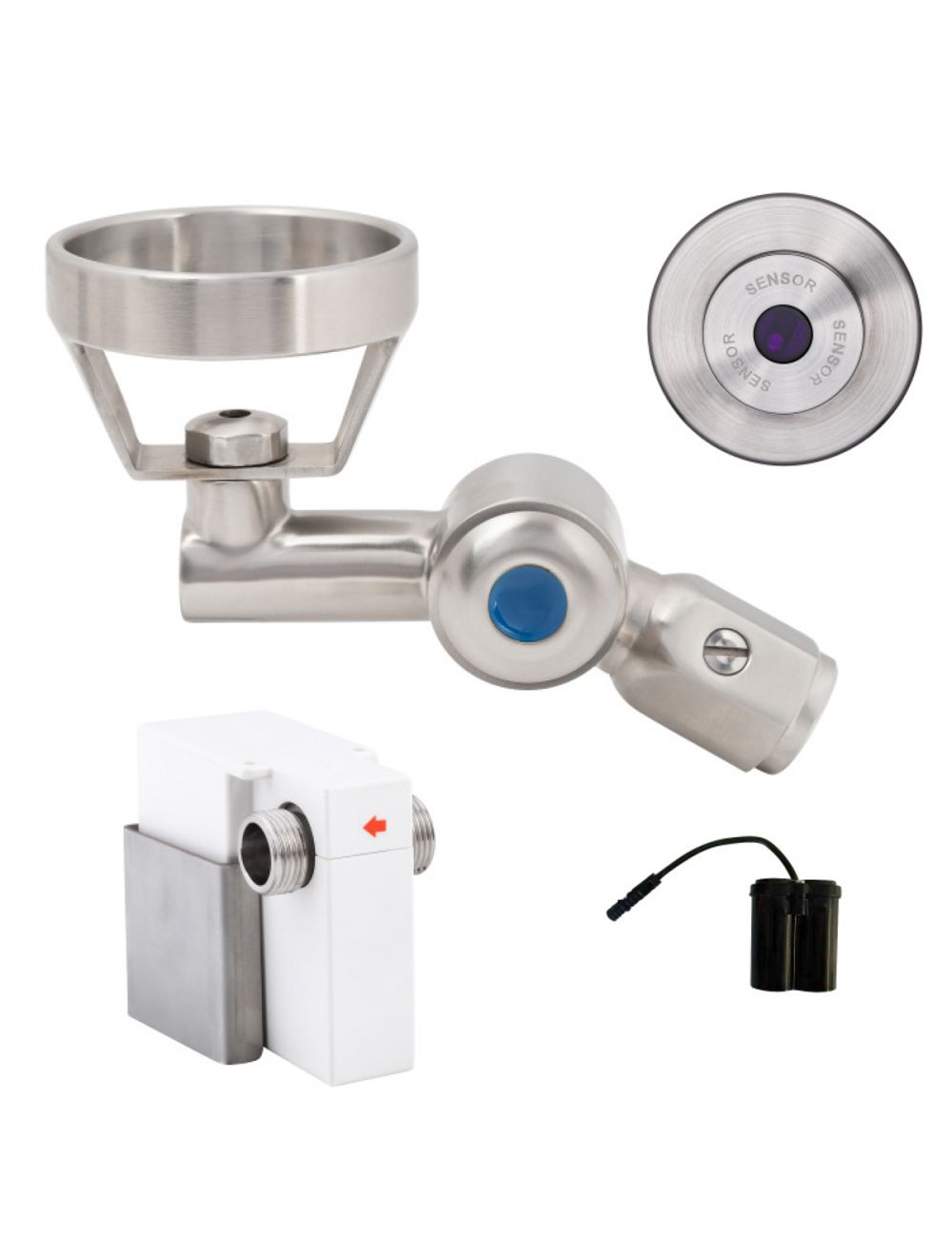 45 Degree Wall-Mount Sensor Bubbler with Metal Mouthguard Battery Operated