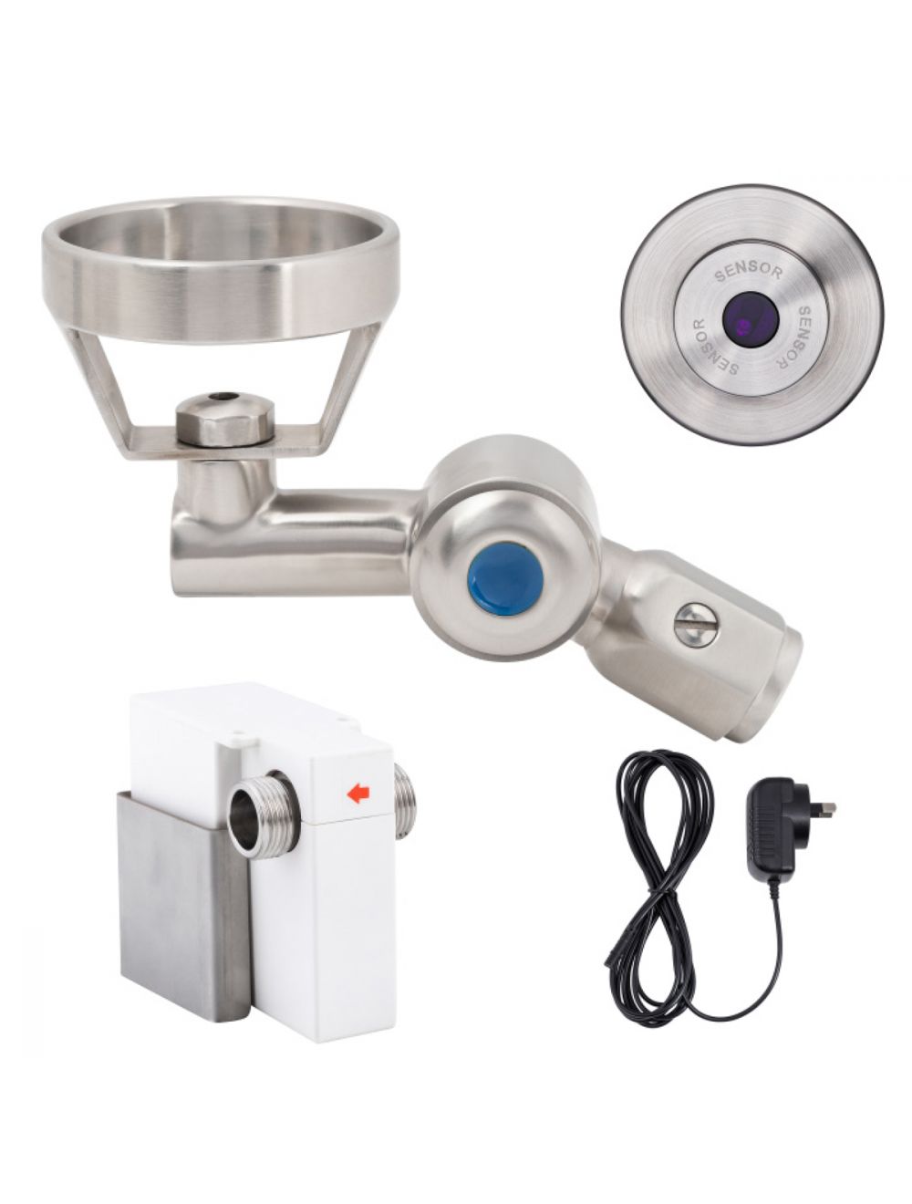 45 Degree Wall-Mount Sensor Bubbler with Metal Mouthguard Mains Powered