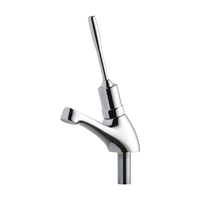 Gentec Flostop Lead Free DZR Brass Hob Mounted Single Temperature Timed Flow Pillar Tap w/ Lever Handle