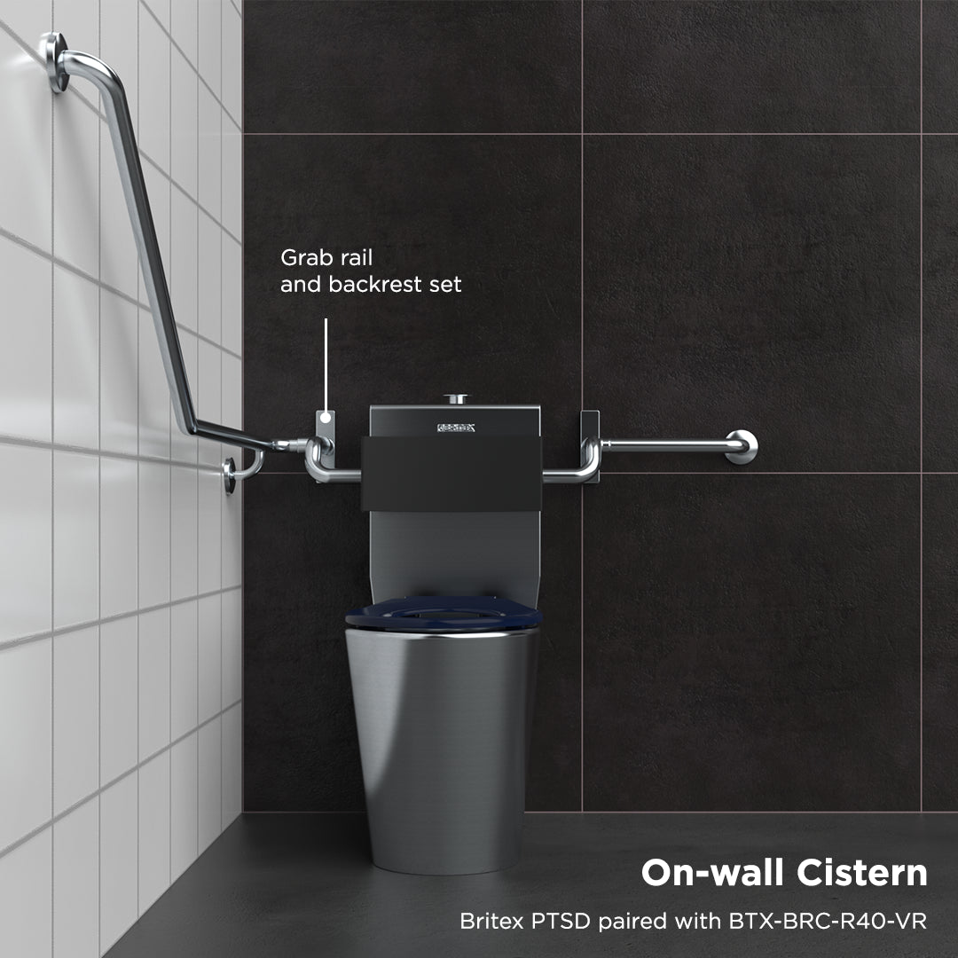 Britex Accessible Toilet Suite – AS1428 Compliant Stainless Steel Design with Dual Flush
