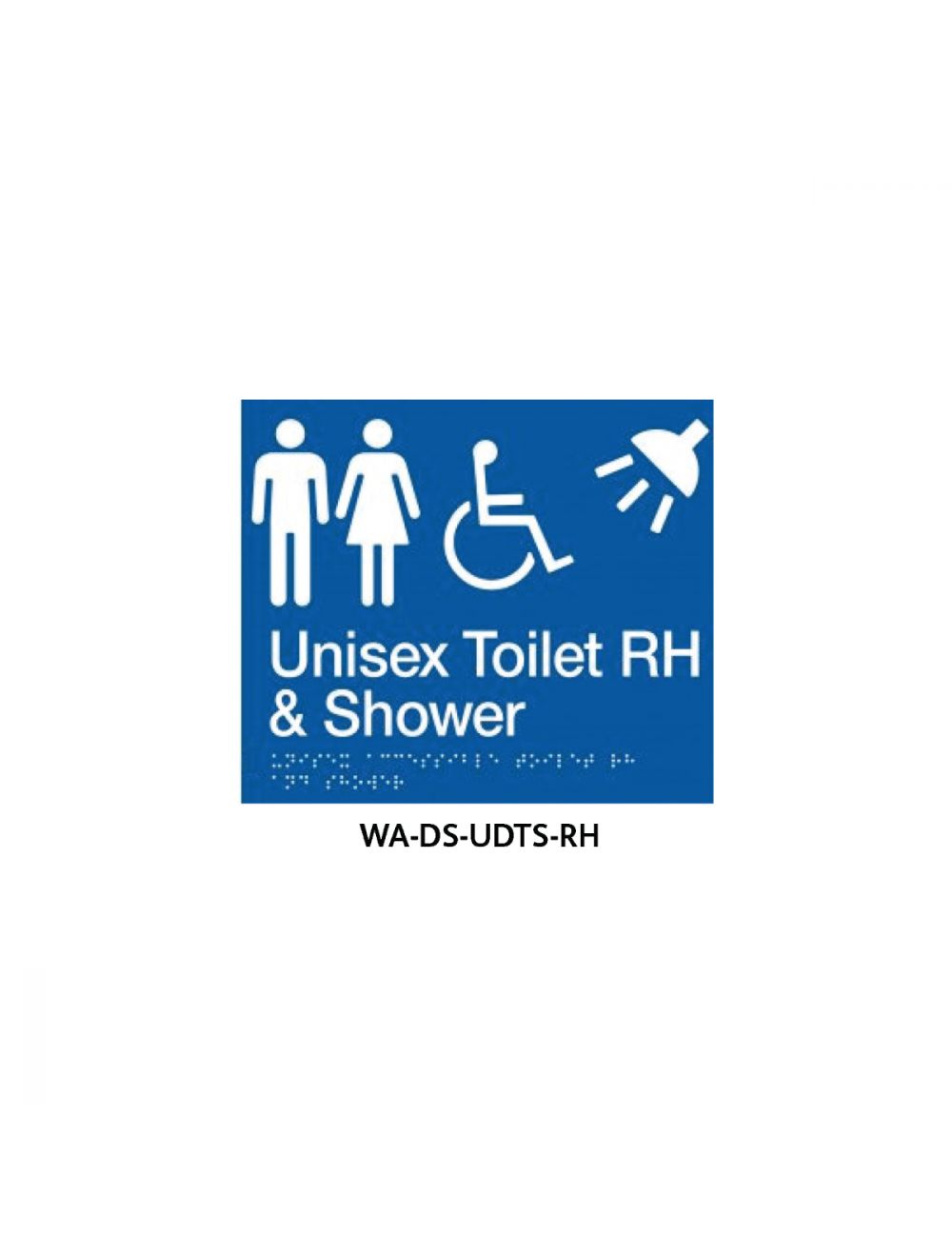 Braille Sign Unisex Disabled Toilet and Parent Room RHS (Blue)
