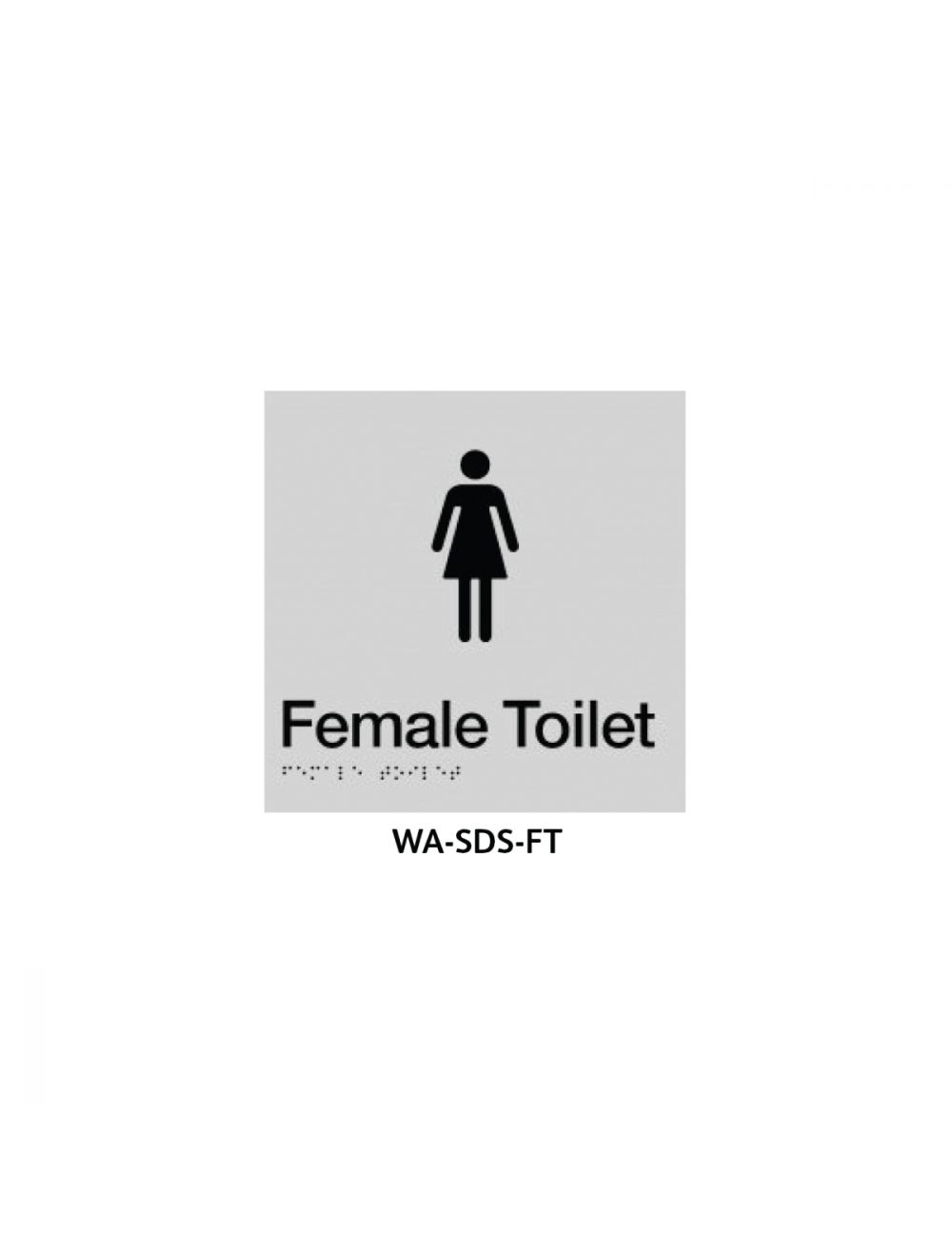 Braille Sign Female Toilet (Silver)