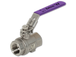 2-Piece Stainless Steel Ball Valve F&F BSP, Lilac Lockable Lever - WaterMarked PN40