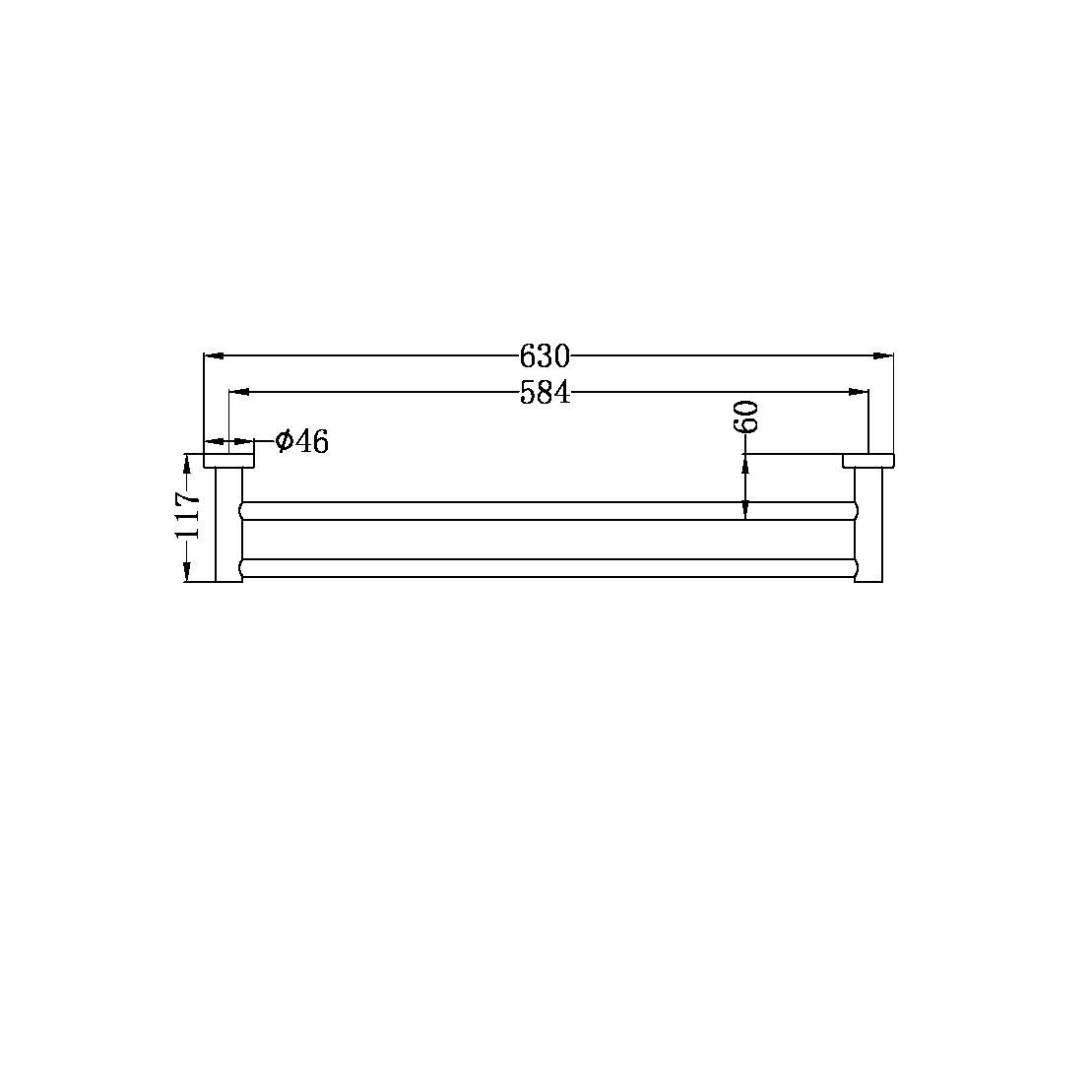 Mecca Double Towel Rail