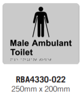 MALE AMBULANT BRAILLE & TACTILE SIGN STAINLESS