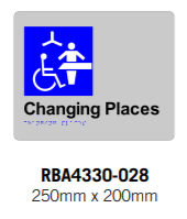 CHANGING PLACES BRAILLE & TACTILE SIGN ACRYLIC