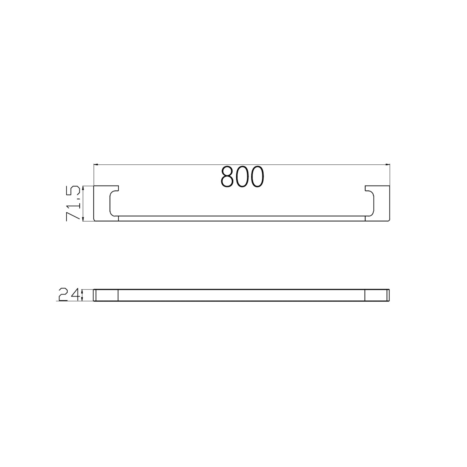 Pearl Single Towel Rail 800mm